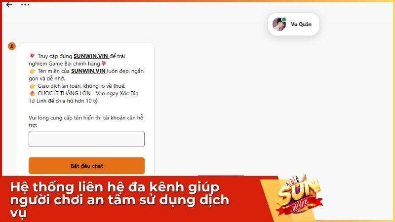 Hệ thống liên hệ đa kênh giúp người chơi an tâm sử dụng dịch vụ