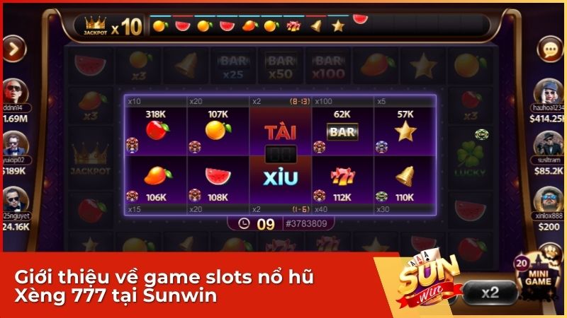 Giới thiệu về game slots nổ hũ Xèng 777 tại Sunwin