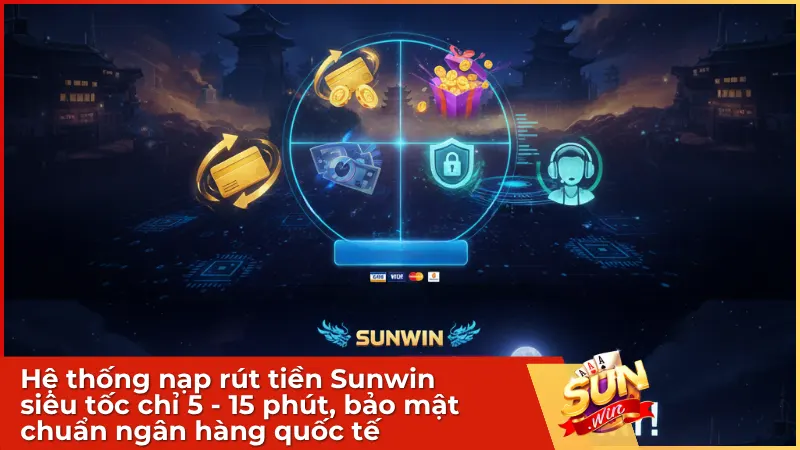 Hệ thống nạp rút tiền Sunwin siêu tốc chỉ 5 - 15 phút, bảo mật chuẩn ngân hàng quốc tế