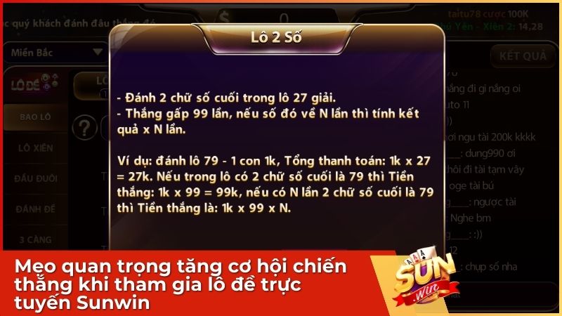 Mẹo quan trọng tăng cơ hội chiến thắng khi tham gia lô đề trực tuyến Sunwin