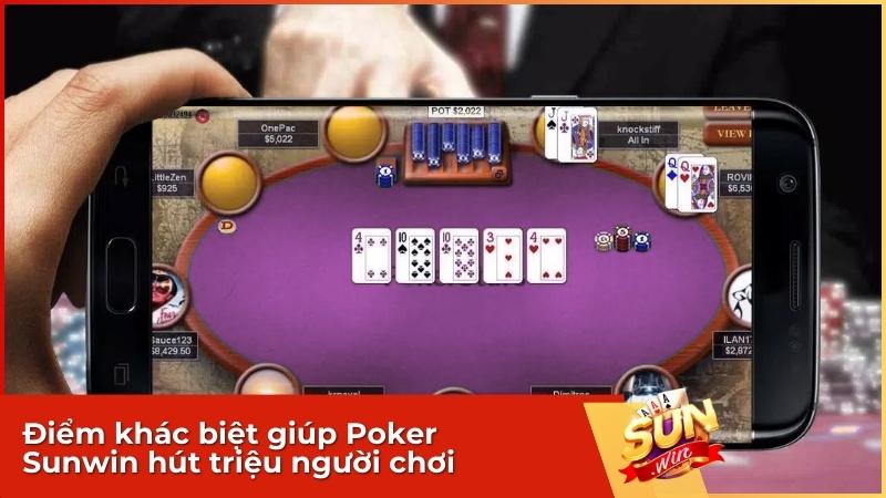Game bài Poker tại Sunwin đa dạng mức cược, phù hợp với mọi người chơi