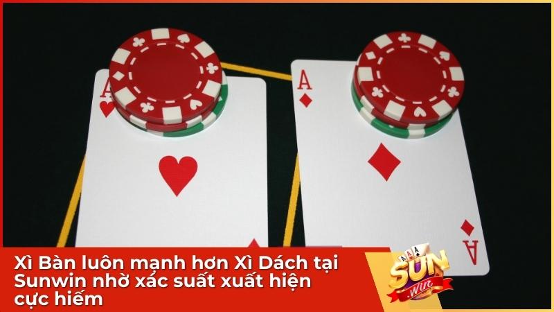Giải đáp: Xì bàn và Xì dách cái nào lớn hơn tại cổng game Sunwin? 2 Xì Bàn luôn mạnh hơn Xì Dách tại Sunwin nhờ xác suất xuất hiện cực hiếm